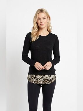 PHILOSOPHY Black Knit Top size small